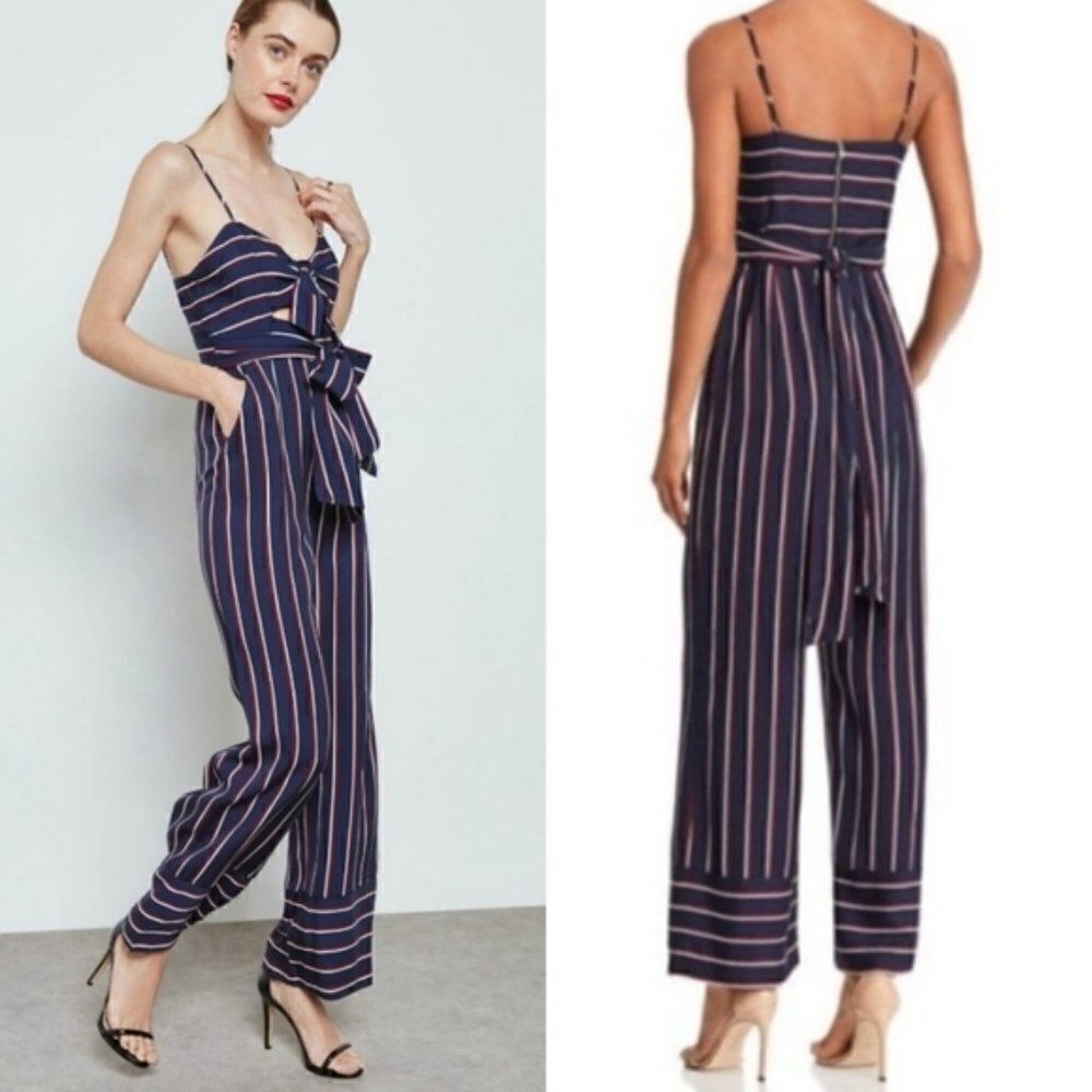 Revolve Bardot Striped Lulu Wide Leg Jumpsuit